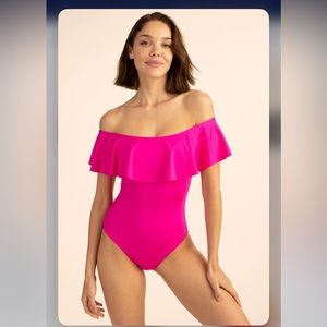 TRINA TURK MANACO OFF-THE-SHOULDER💕1 PIECE SWIMSUIT💕💕💕PINK